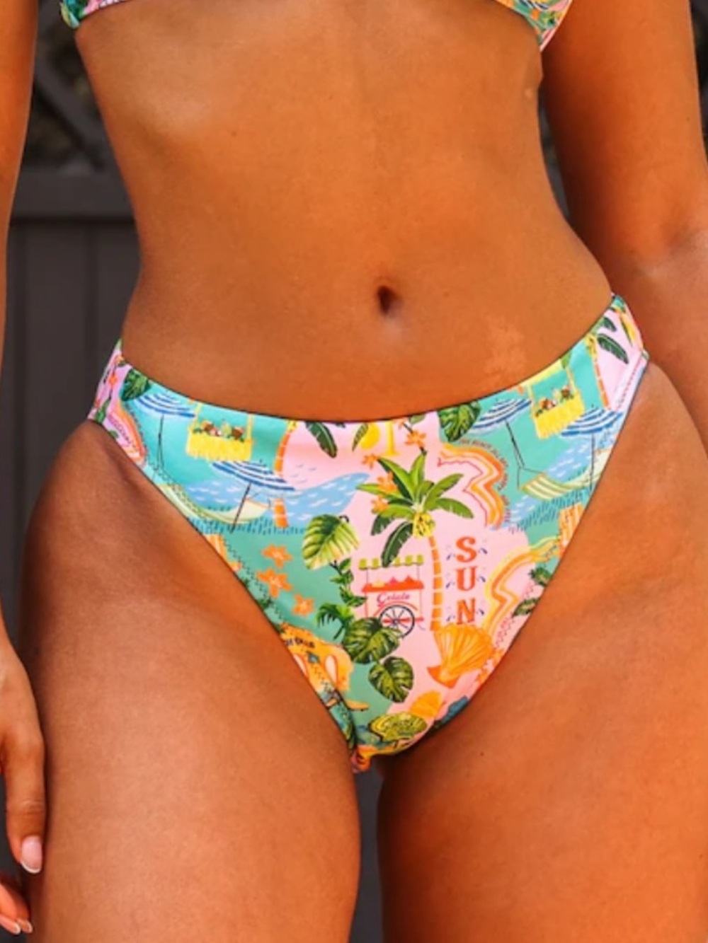 Kulani Kinis Sunlit Spritz High-Leg Bikini Bottom